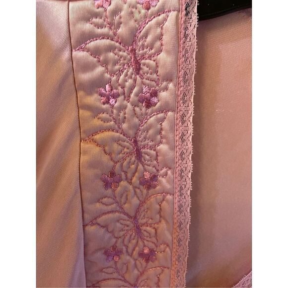 JC Penney nylon gown matching robe Butterfly Rose USA small rn#16345 - Picture 3 of 9